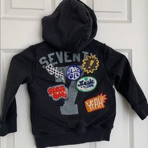 77kids boys patched hooded sweatshirt